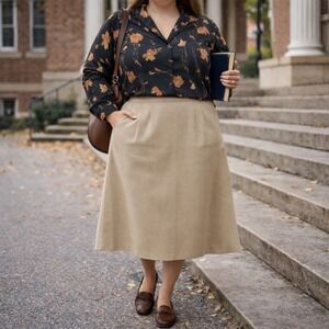 Vintage‎ Pendleton Floral Blouse Button Up Top Size 18 Tall Black Long Sleeve